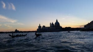 Sunset in Venice. 