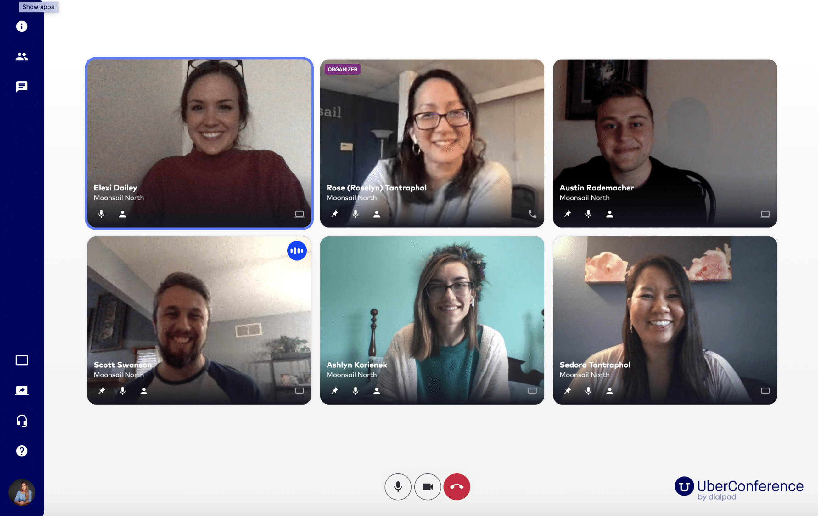 UberConference screenshot of Moonsail North team members