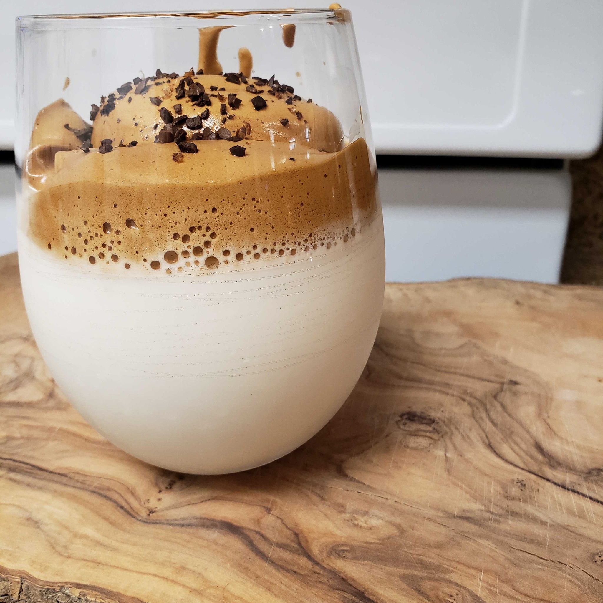 coffee in a clear glass